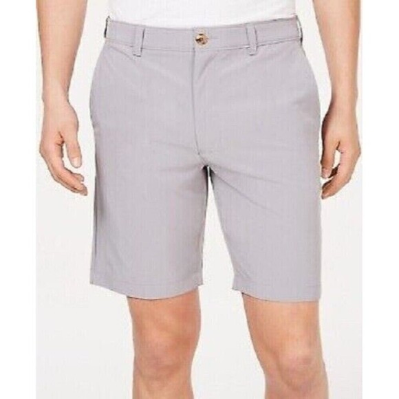 Club Room Mens Kendale Shorts Bermuda Flat Front Button Fly & Zip Sleet Gray 42 - Picture 1 of 5